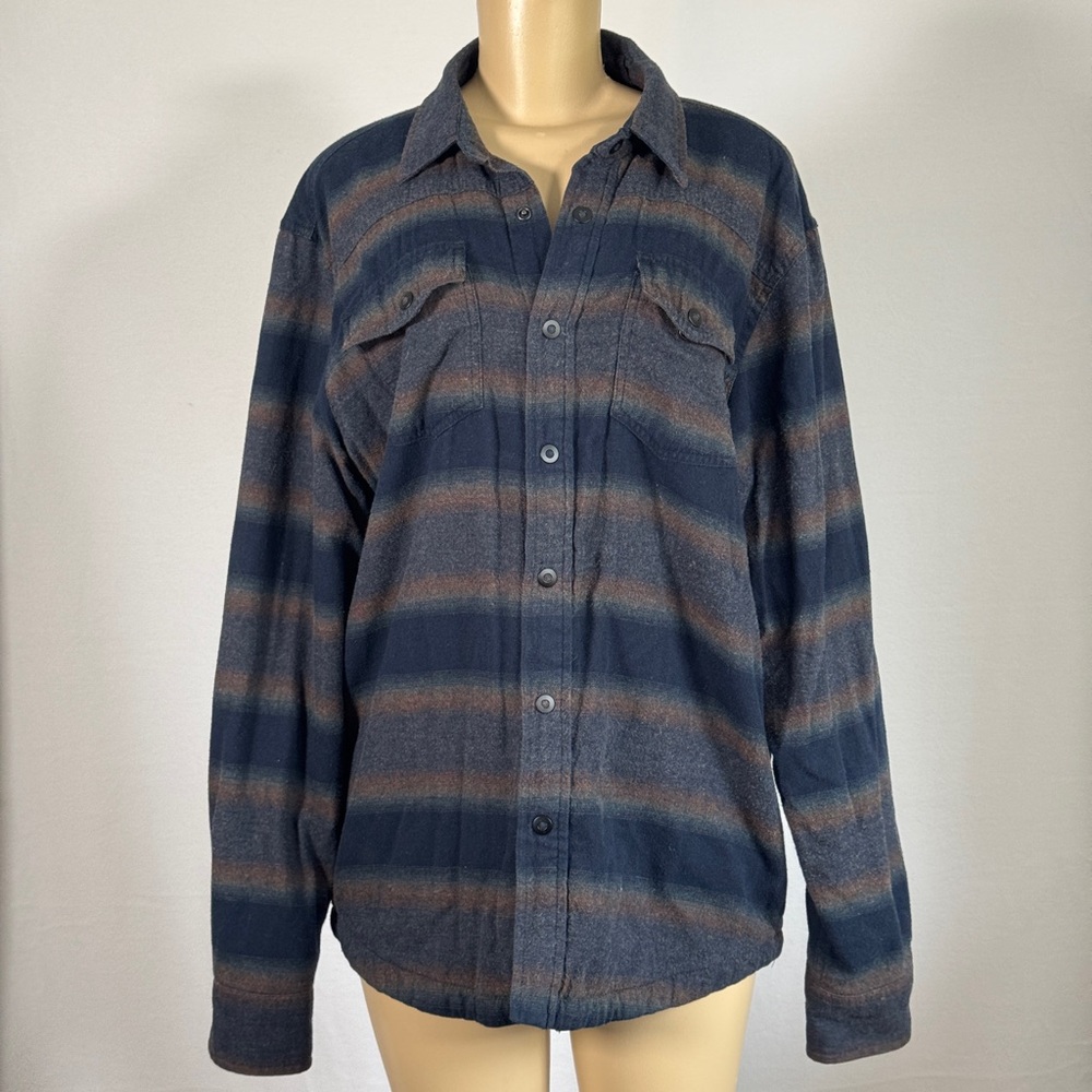 Prana Blue and Brown Textured Fabric